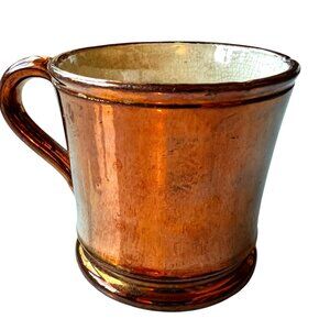 Vintage copper Glazed Cup with porcelain Interior